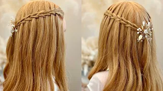 Waterfall Braid Hairstyle | New Open Hair Hairstyle | Easy & Simple Hairstyle | Trendy Hairstyle