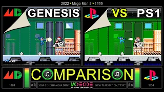 [Demo] Mega Man 5 (Sega Genesis vs PlayStation) Side by Side Comparison