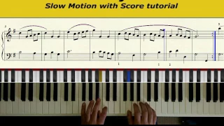 Minuet in G major JS Bach slow motion with Score tutorial