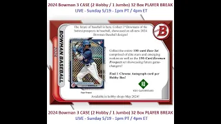 2024 Bowman 3 Case (2 Hobby / 1 Jumbo) Player Break #6 - 5/19/24