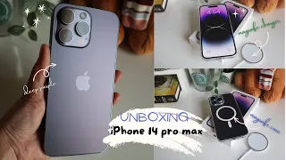 IPHONE 14 PRO MAX DEEP PURPLE AESTHETIC ASMR UNBOXING | MAGSAFE ACCESSORIES | CUSTOMIZATION | UAE