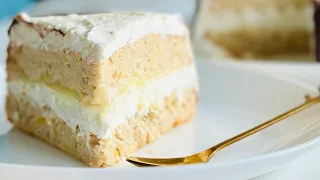 Lemon apple diet cake! no sugar, no butter, no white flour! Juicy sponge cake