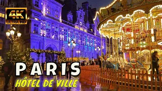 Paris Christmas Village 4K60pfs -  CHRISTMAS VILLAGE AND MARKET at HÔTEL DE VILLE DE PARIS  2022
