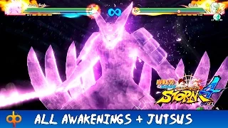Naruto Shippuden Ultimate Ninja Storm 4 - All Awakenings + Jutsu Moveset | All Characters (Jap dub)