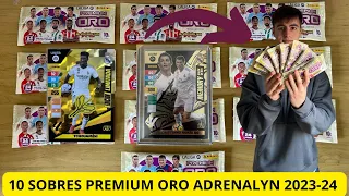 ABRO 10 SOBRES PREMIUM ORO DE ADRENALYN 2023-24 Y ME SALE CRISTIANO RONALDO MEMORY BALÓN DE ORO!!