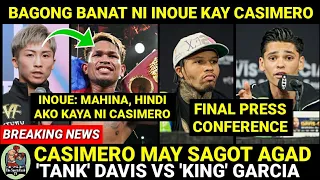 BREAKING: INOUE Walang Pinoy Na Makakatalo sakin Kahit si CASIMERO | DAVIS vs GARCIA Final Press Con