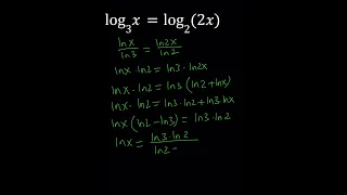 Solving A Log Equation With Different Bases | Logarithms #challengingmathproblems