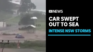 Flash flooding, rescues and a car swept out to sea in intense storms south of Sydney | ABC News