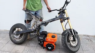 Brilliant!! Modify MSX Motor Bike To Motorize Bike With Gasoline Engine