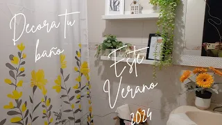 Como decorar tu BAÑO🛀 pequeño para este VERANO/2024 Sin gastar mucho dinero/Ideas para verano.