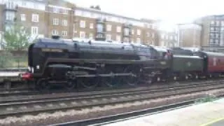 70013 OLIVER CROMWELL train Cathedrals Express at LONDON Kensington Olympia station