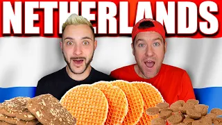 UK YouTubers Try Amazing Dutch Snacks (Food Taste Test)