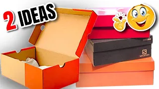 2 MANUALIDADES FACILES PARA RECICLAR Y DECORAR TUS CAJAS DE ZAPATOS VIEJAS