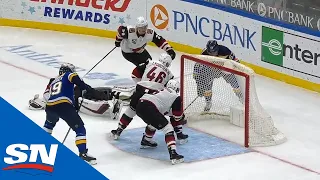 David Perron Dekes Around A Sprawled Out Darcy Kuemper Before Slipping Puck Into Net