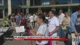 Group protests Planned Parenthood in downtown Greenville