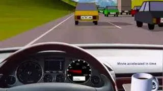 Simulation of driving in congested traffic in various weathe