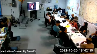 CB3 Manhattan - Executive Committee Meeting (via Zoom) - 10/20/2022