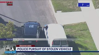 Police pursuit of reportedly stolen vehicle