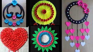 5 Very Beautiful Wall Decor Ideas | Easy Paper Flower Wall Hanging Ideas | Paper Crafts