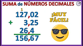 SUMA de NÚMEROS DECIMALES | MUY FÁCIL 😃