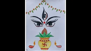 How To Draw Durga Maa Face | Durga FaceDrawing | Easy Drawing l#shorts #durgamaa #durgapuja