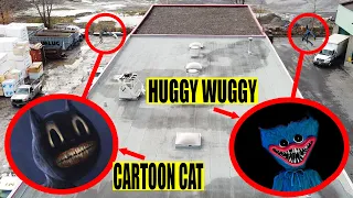 DRONE CATCHES CARTOON CAT AND HUGGY WUGGY PLANNING IN AN ABANDONNED PART OF TOWN (THEY CHASED IT)