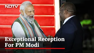 Papua New Guinea PM Receives PM Modi At Airport, Touches His Feet