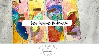 Easy Rainbow Bookmarks with a Gel Plate