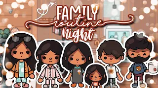 💕🥱 Cozy *weeknight* ❤️ Family Night Routine 😴🧖*With Voice*📢 || Family Roleplay || toca boca