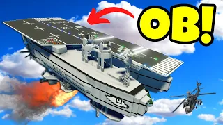 OB & I Battled Enemies in a Flying Aircraft Carrier in Stormworks Multiplayer!