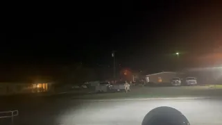 Formation of 8-10 fire ball like UFO lights over Cameron, TX