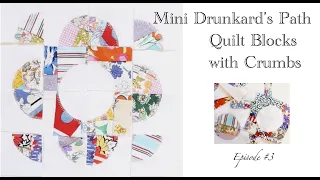 Mini Drunkard's Path Quilt Blocks with Crumbs