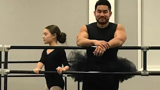 Dad Wears Daughter's Tutu And Leotards to Ballet Class