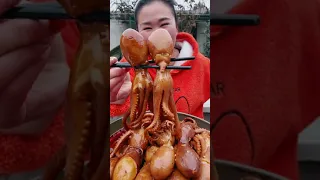 [Mukbang ASMR] HOT Spicy Small octopus🐙&Enoki Mushrooms Eatingshow Ssoyoung Tik Tok