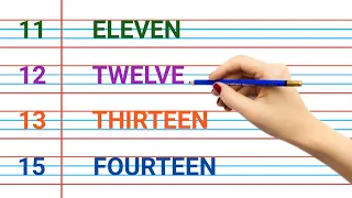 11 to 20 numbers with spelling, number names, number names 11 to 20, learn numbers, counting, P-31