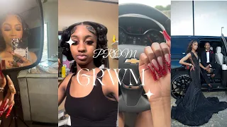 GRWM FOR PROM : watch me prepare for my senior prom | nails,lashes,hair,etc 💖