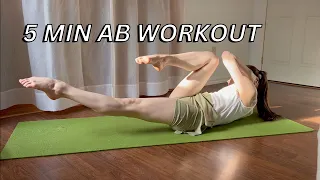 5 Minute AB WORKOUT | pilates exercises, beginner friendly, no equipment, tabatas, core workout