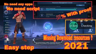 ML new patch 2021 : Fix missing download resources of mobile legends || No need any app