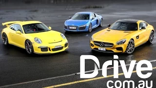 Mercedes-AMG GT S v Porsche 911 GT3 v Audi R8 LMX Track Comparison