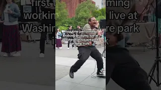 DONT TRIP first time performing working on dying in the streets at Washington Square Park, Ny