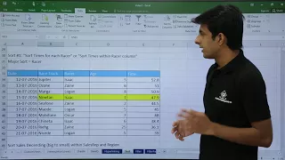 MS Excel - Data Sorting