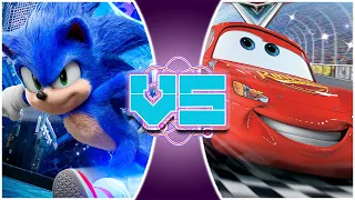 MOVIE SONIC vs LIGHTNING McQUEEN! (Sonic The Hedgehog vs Cars) | REWIND RUMBLE