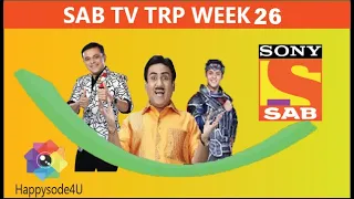 Sony Sab Tv week 26 Offline TRP  sab tv week 26 Offline trp  Wagle Ki Duniya, JCPKH, TMKOC