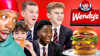 American Reacts To British Highschoolers try Wendy's for the first time!