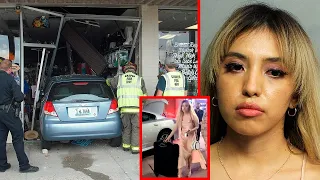 She Drove Her Car Into A Store And Then CALLED AN UBER To Escape!