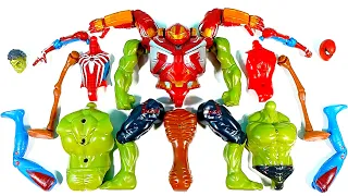 Assemble Spiderman VS Siren Head VS Hulk Smash VS Hulk Buster Avengers Superhero Toys