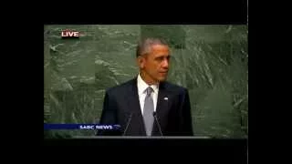 Barack Obama addressing the UN General Assembly