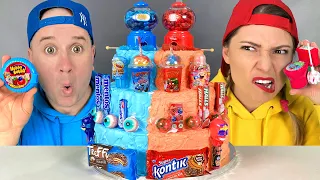 Cake Decoration MUKBANG 케이크 챌린지 ASMR Blue vs Red dessert Challenge By MIU