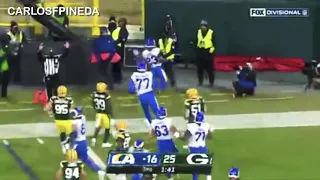 Cam Akers pitch and catch two point conversion Rams vs Packers