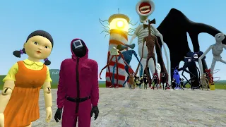 SQUID GAME VS TREVOR HENDERSON CREATURES!! Garry's Mod Sandbox